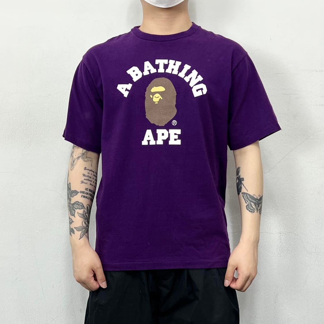 베이프 컬리지 사루 헤드 반팔 퍼플 상품이미지2