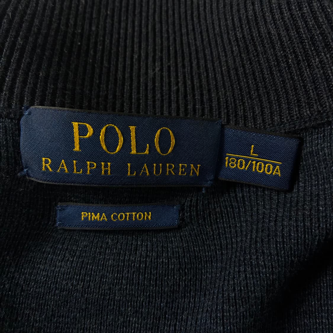 Polo  폴로 랄프로렌 자수 피마코튼 다크네이비 니트집업  상품이미지4