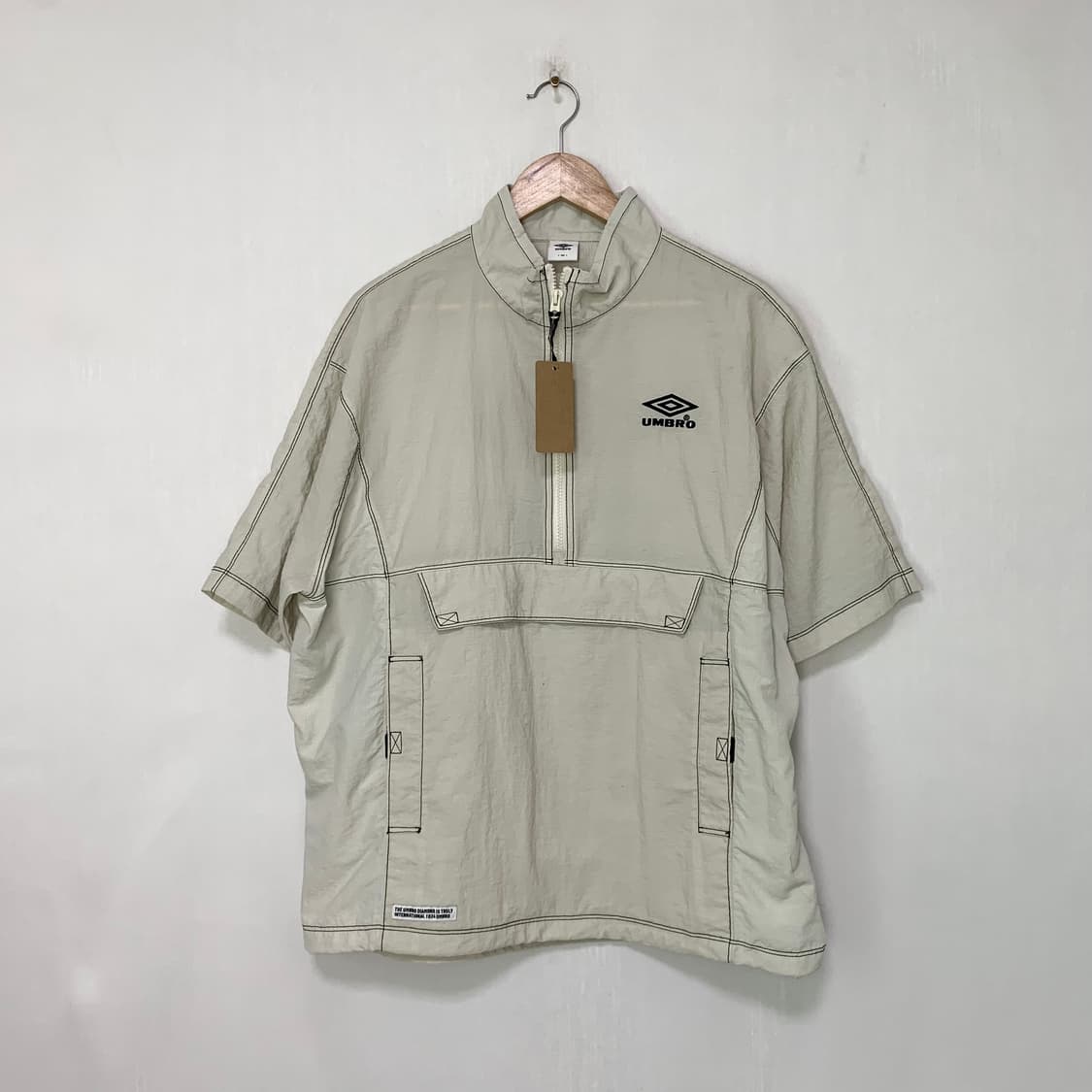 엄브로 반팔 아노락 바람막이 셔츠 라이트 그레이 남성 100 오버사이즈 상품이미지1