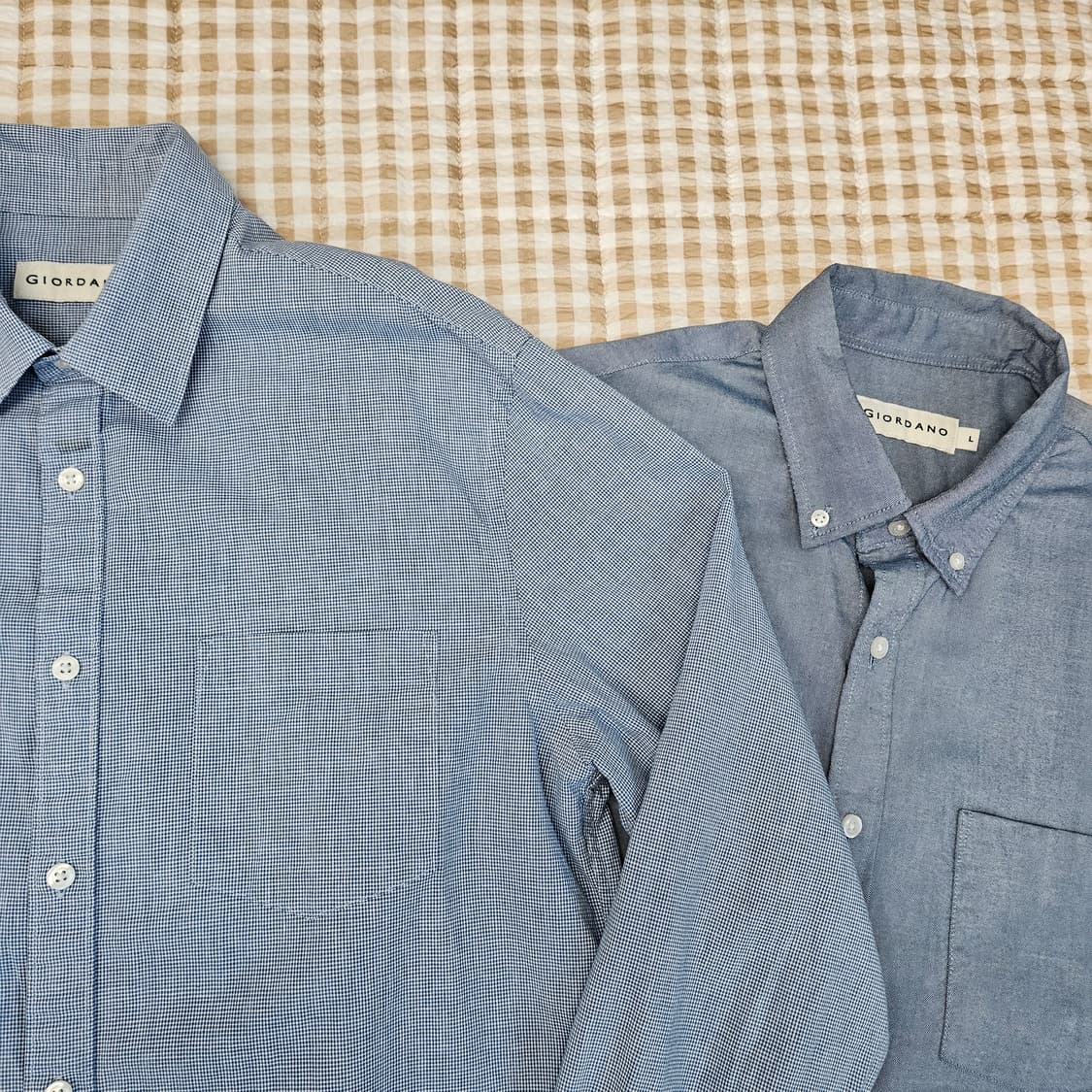 지오다노 긴소매 셔츠 남자100 (2벌가격) 상품이미지4