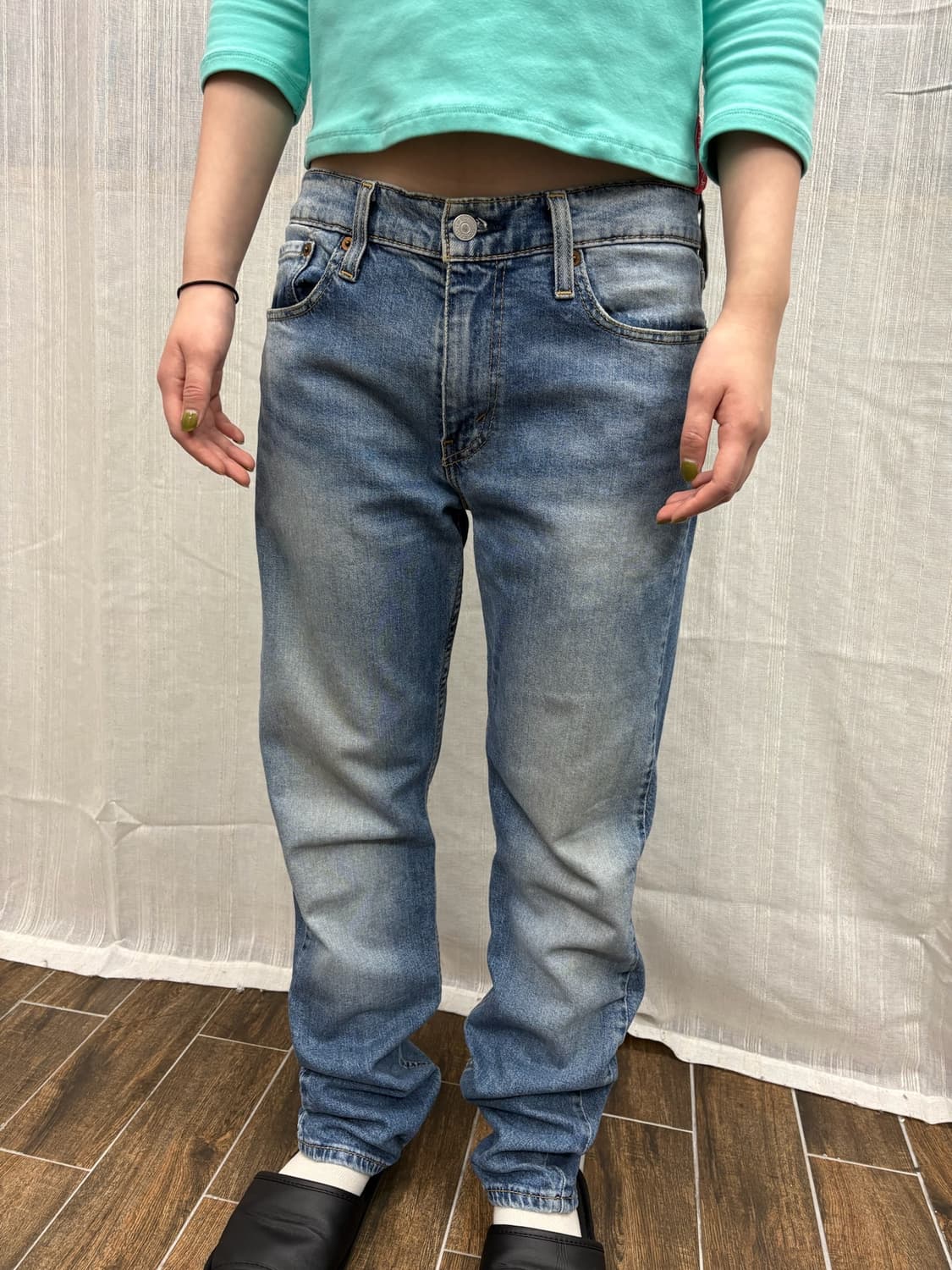 커버낫 클로버하트 스트레이트 데님 팬츠 상품이미지3