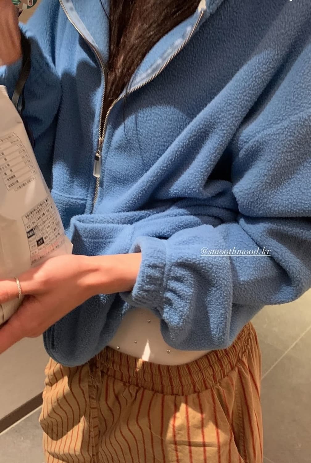 스무스무드 Soap Fleece Hooded Zip Up Blue  상품이미지2