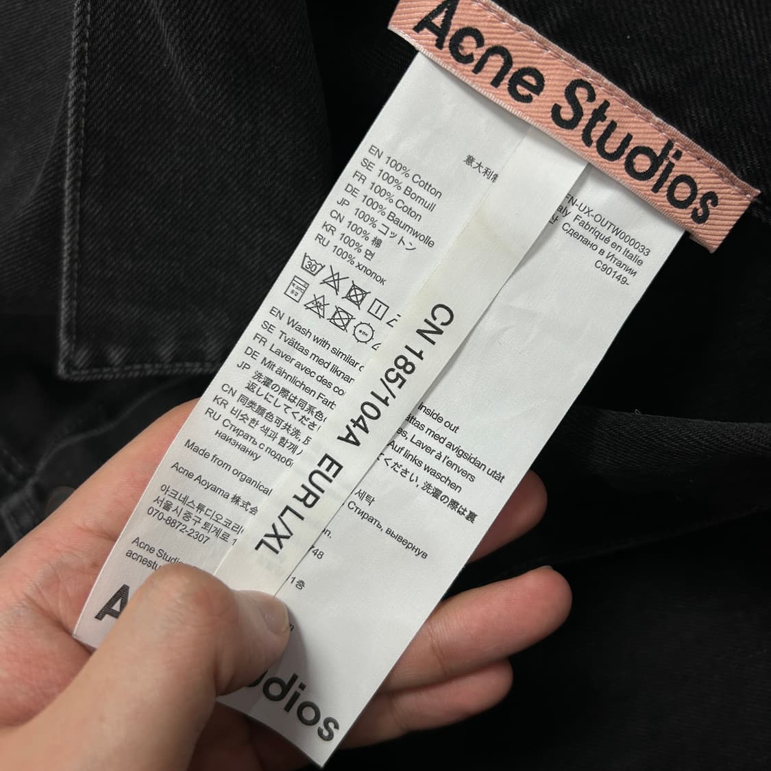 아크네 워시드 흑청 데님자켓(XL) 상품이미지2