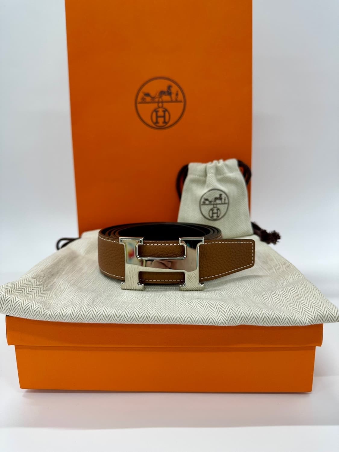 [풀구성]에르메스 H 벨트 버클 리버시블 레더 스트랩 32mm 상품이미지1