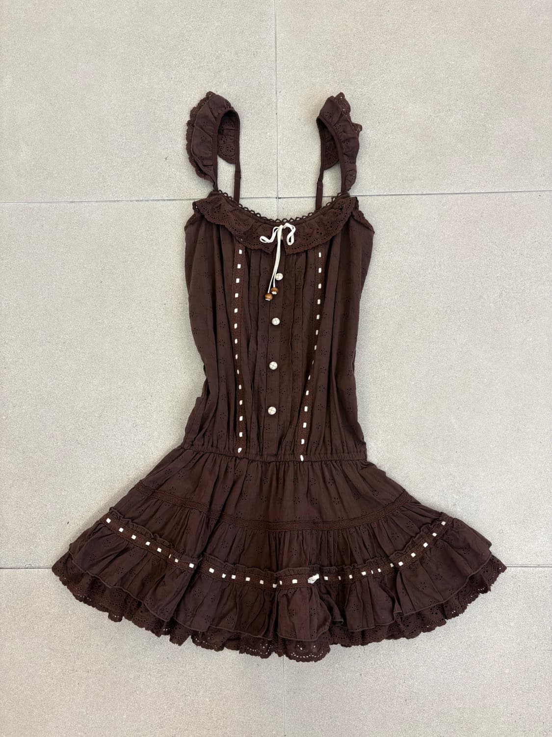 리즈리사 브라운 나시 원피스 상품이미지1