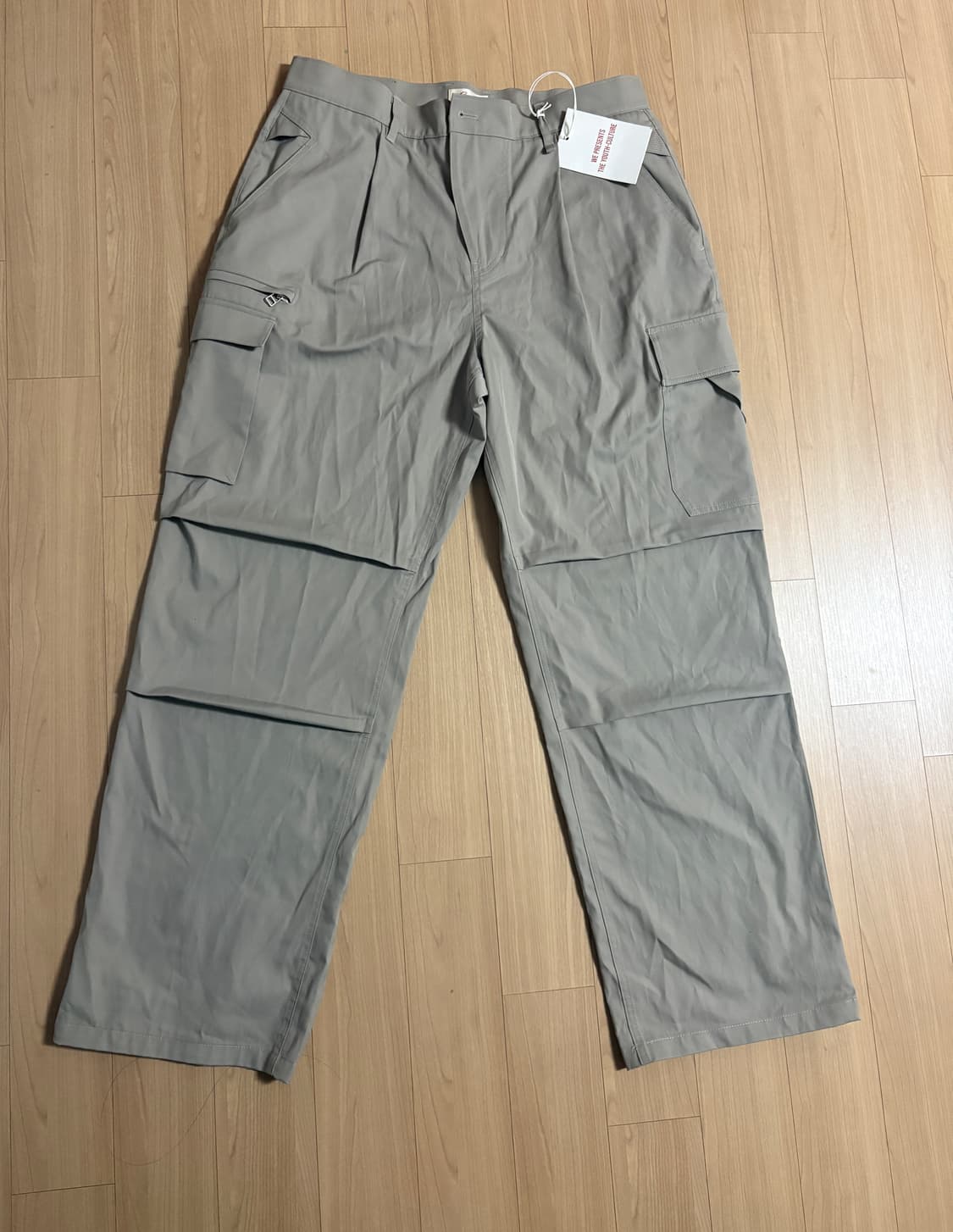 베이지 와이드 카고팬츠 상품이미지2