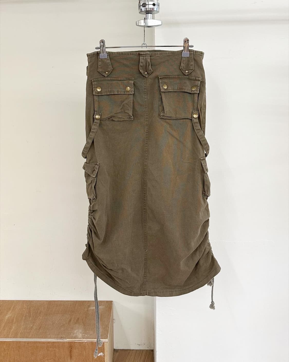 vtg 카키 카고 미디 스커트  상품이미지4