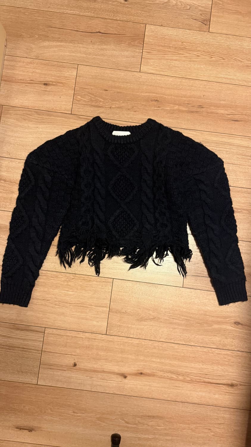 에스이오 seo 네이비 케이블 니트 상품이미지1