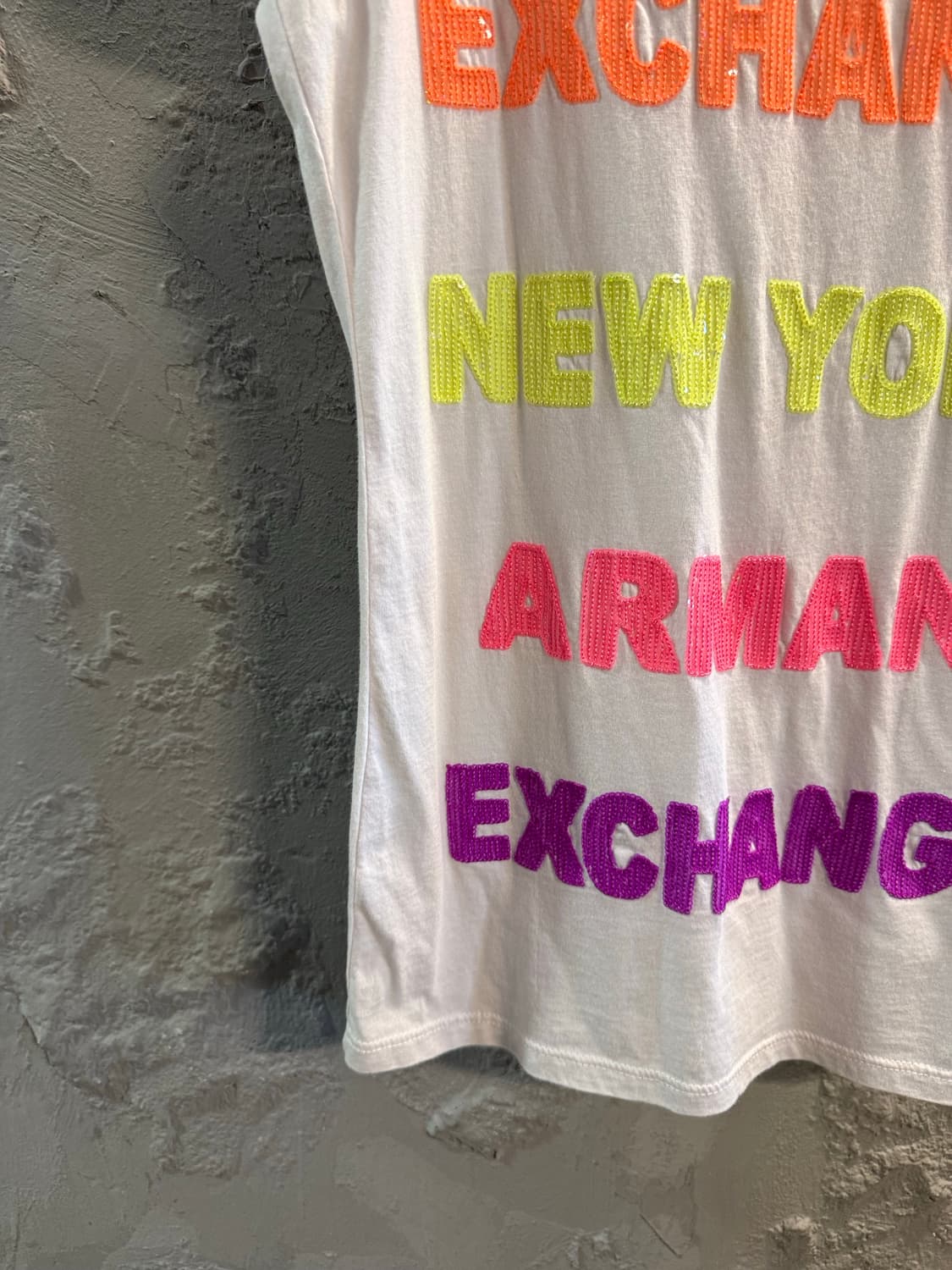 S 알마니익스체인지 멀티 컬러 로고 반팔 티셔츠 화이트 상품이미지2