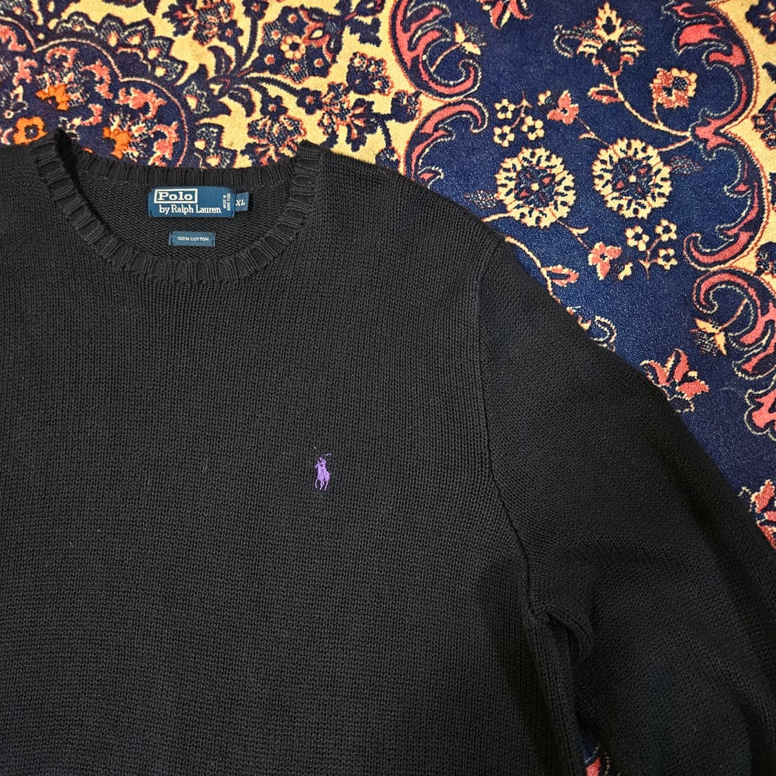 폴로랄프로렌 퍼플 포니자수 니트 스웨터 XL size 상품이미지4