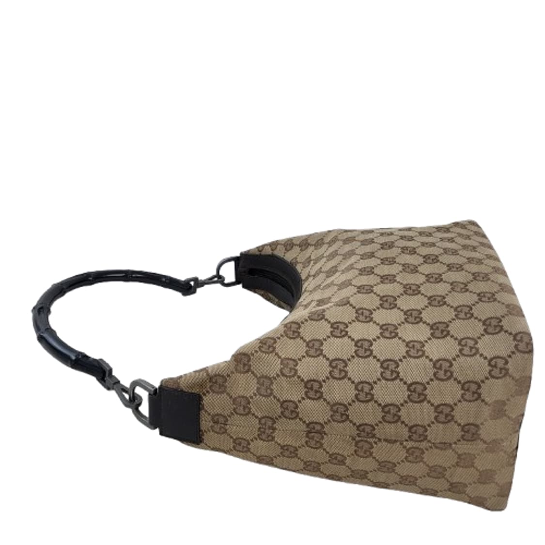 정품 구찌 뱀부 핸들 GG 로고 자가드 호보백 상품이미지5