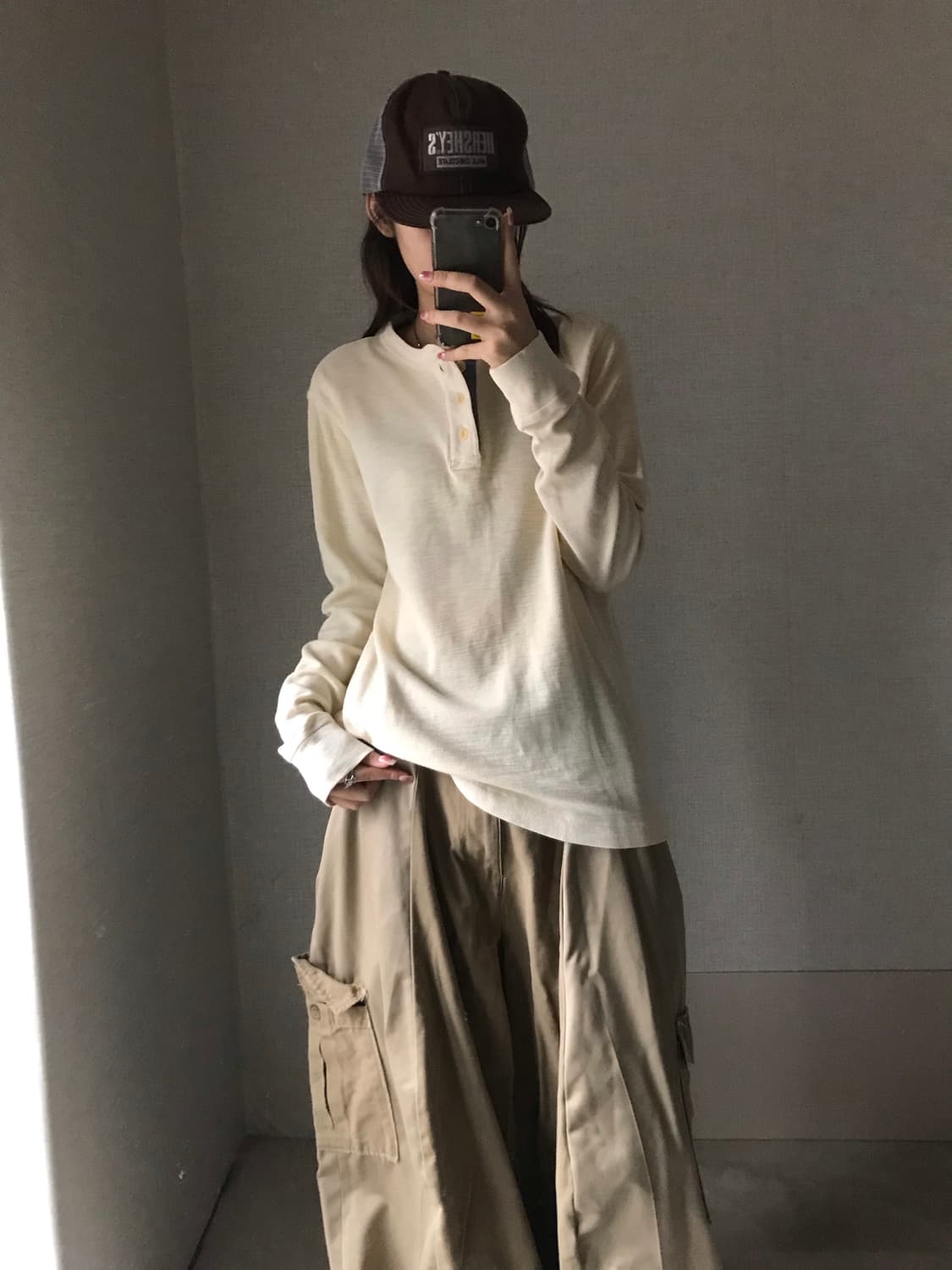 타미힐피거 아이보리 헨리넥 롱슬리브 상품이미지2