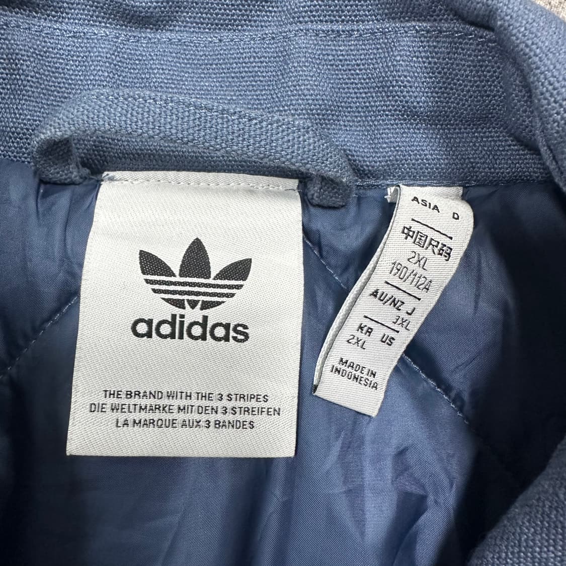 ✨ (바배) 아디다스 레트로 에센셜 패디드 탑 자켓 블루 점퍼 상품이미지4