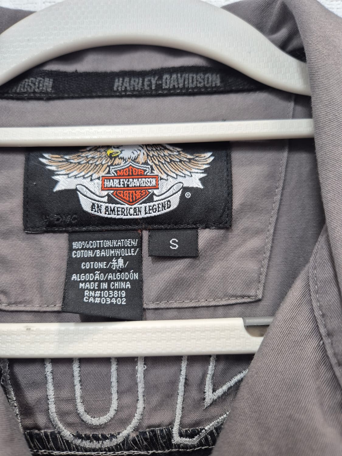 할리데이비슨 반팔 셔츠 회색 남방 / 95 (정품) 상품이미지4