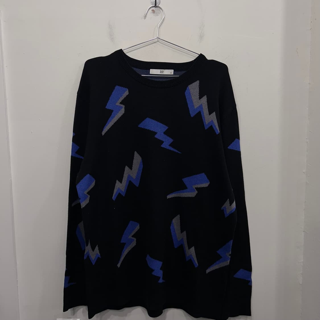 지오송지오 썬더패턴 코튼 오버핏 니트 상품이미지2