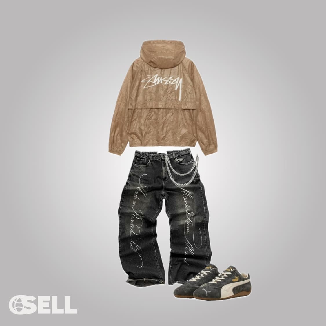 스투시 비치쉴 바람막이 브라운 상품이미지2