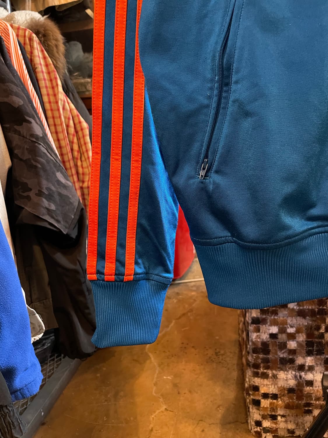 아디다스 오리지널스 파이어버드 트랙탑 저지 자켓 청록/주황 상품이미지4