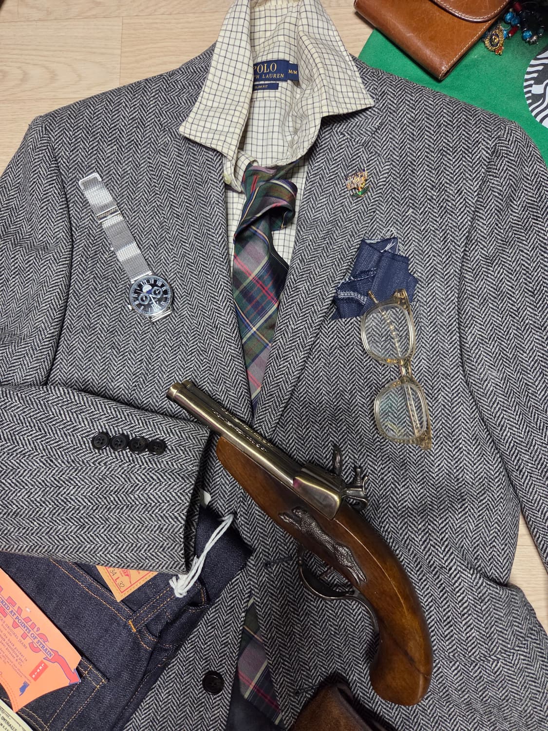 (새상품)POLO RALPH LAUREN 울  헤링본 수트 블레이저 상품이미지7