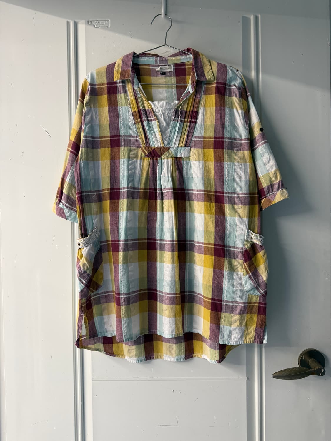 일본빈티지 모리 체크 원피스 블라우스 상품이미지4