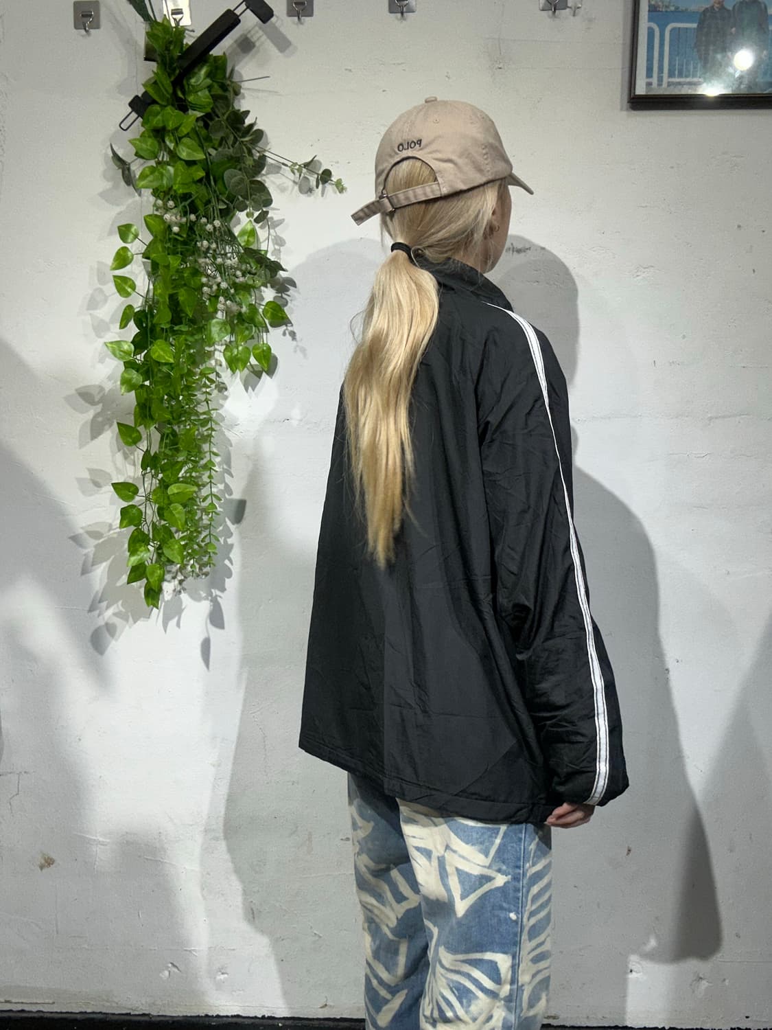 헤드 블랙 화이트 사이드 라인 바람막이 자켓 L 상품이미지3