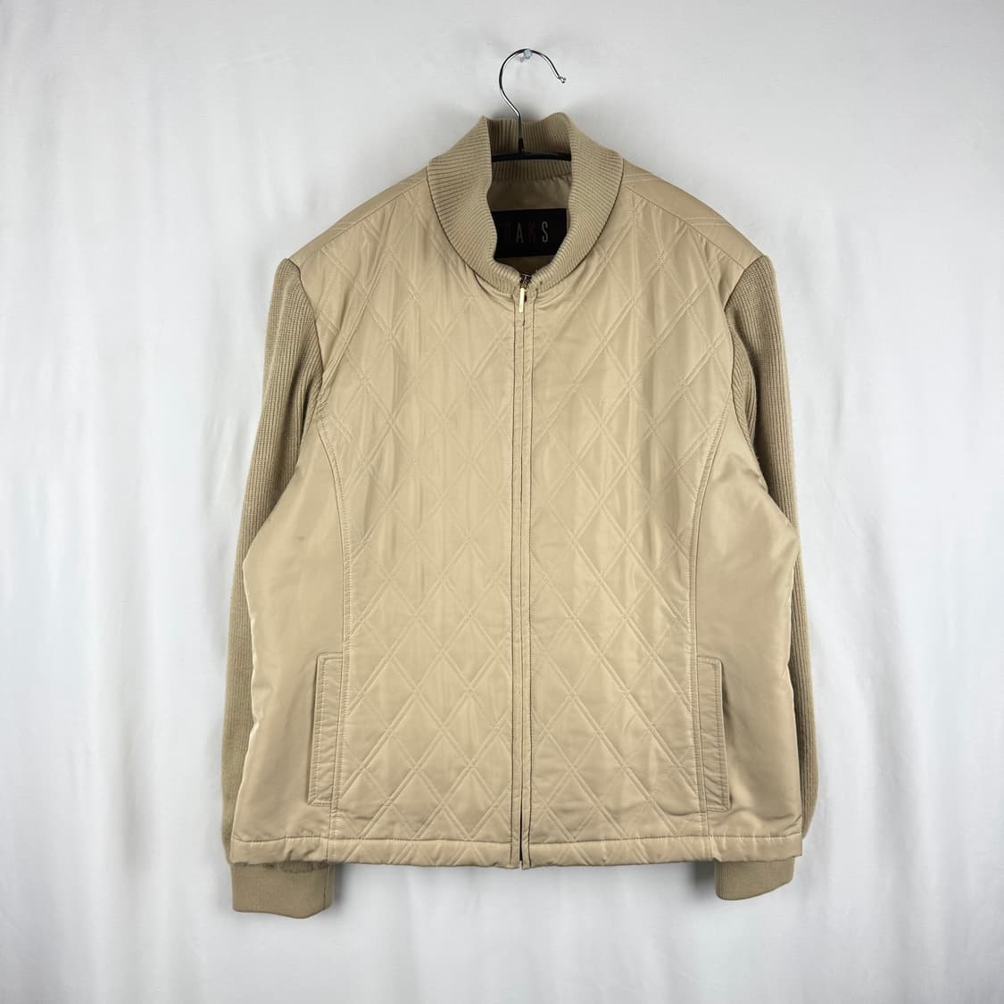 105) 닥스 퀄팅 니트 집업 베이지 상품이미지2