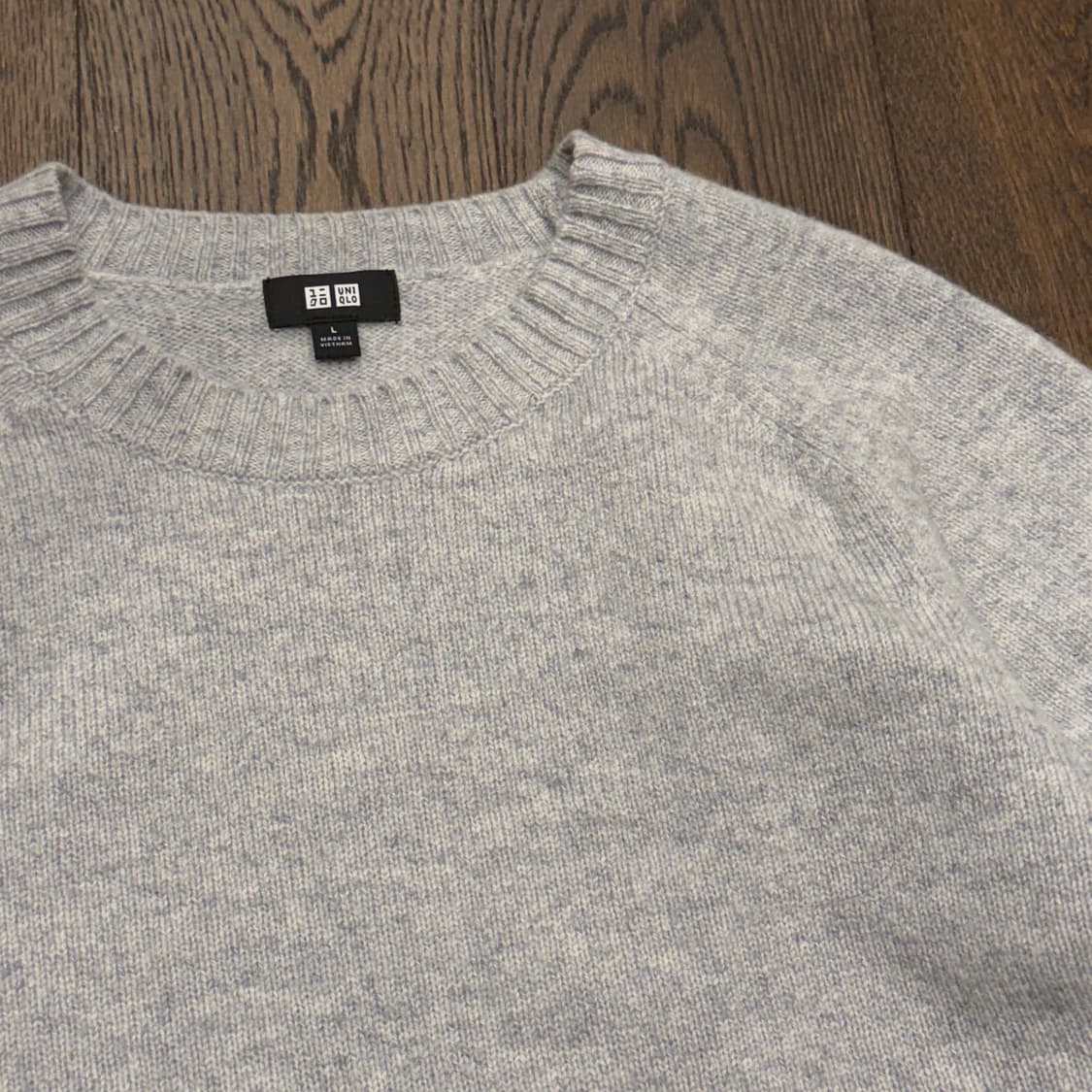 유니클로 울100% 니트 L 블루그레이 (W) 상품이미지2