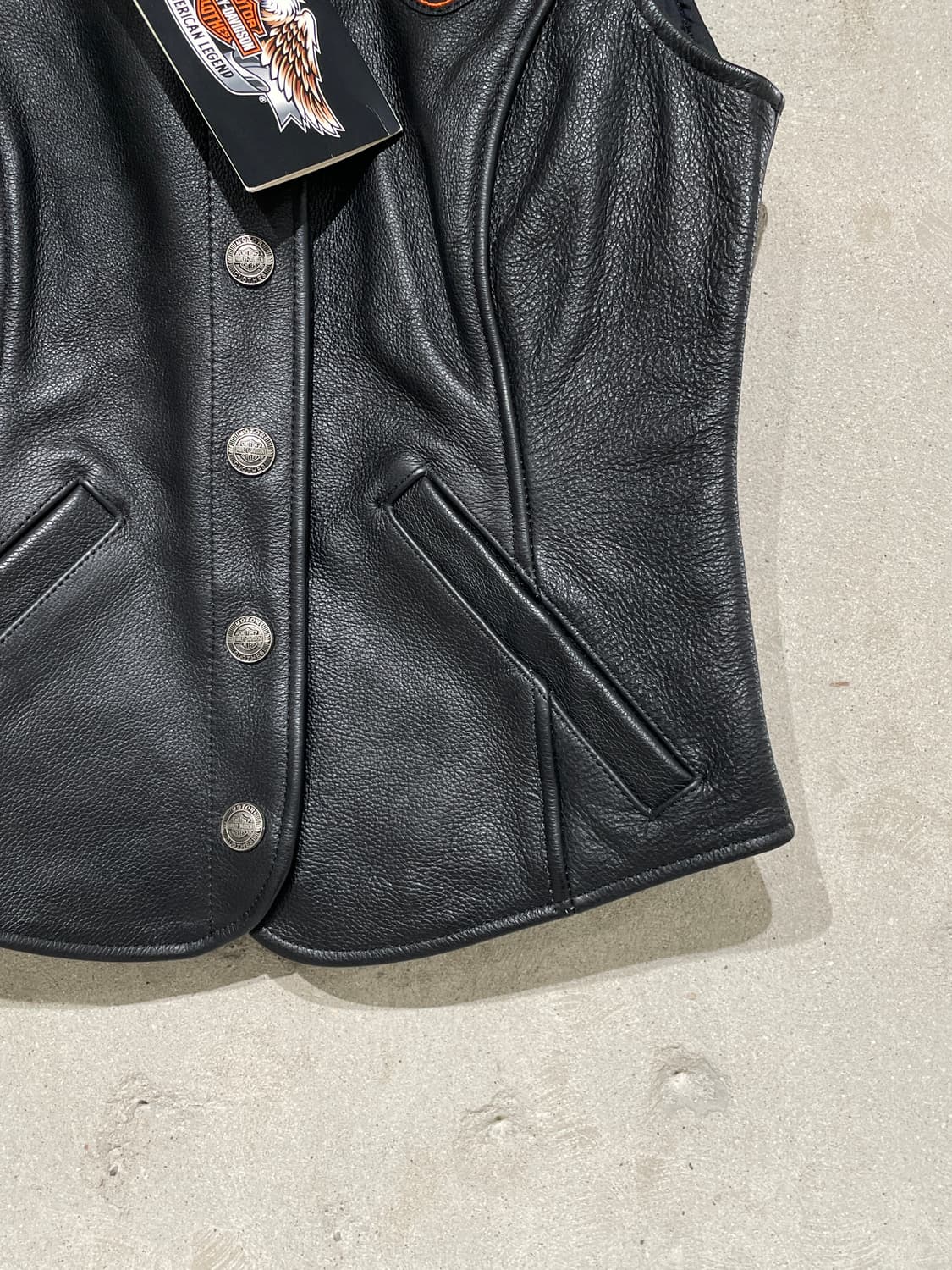 할리 데이비슨 블랙 카우 레더 베스트  상품이미지5