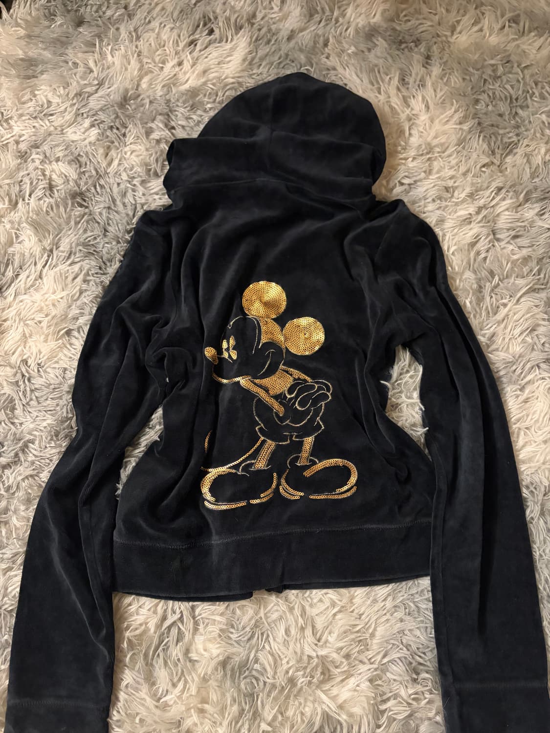 disney 미키마우스 금장 스팽클 갸루 벨벳집업  상품이미지3