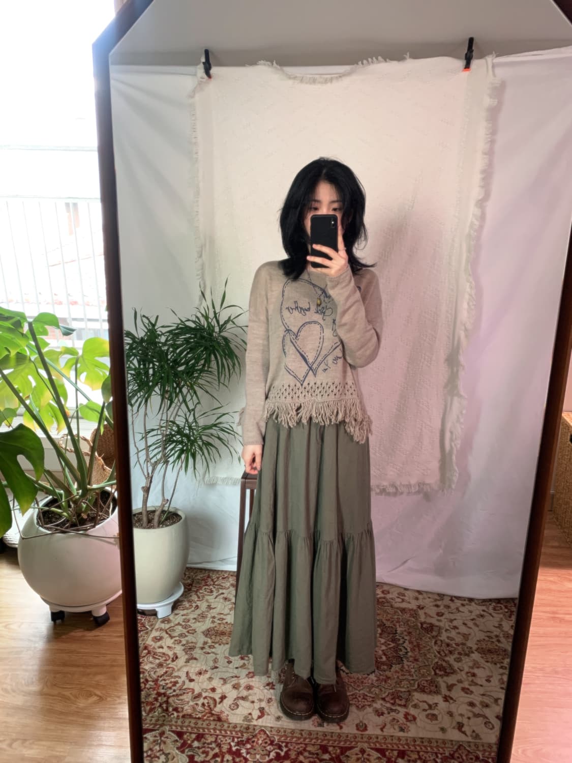 하트 테슬 크롭 니트 상품이미지3