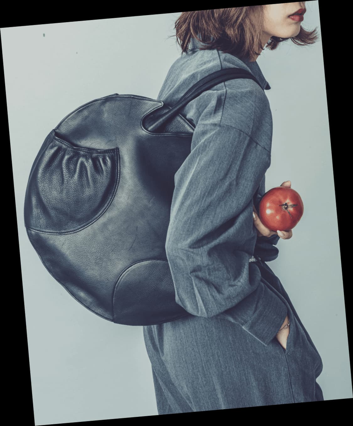 미키아모 킵레더 라운드 토트백 준야 요지야마모토 같은 재패니즈 브랜드 상품이미지10