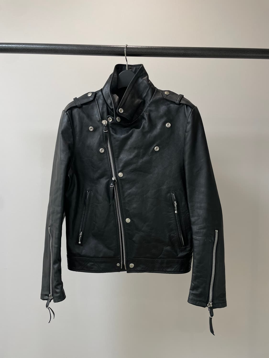 (S) 디아프바인 스티어하이드 소가죽 라이더 자켓 상품이미지1