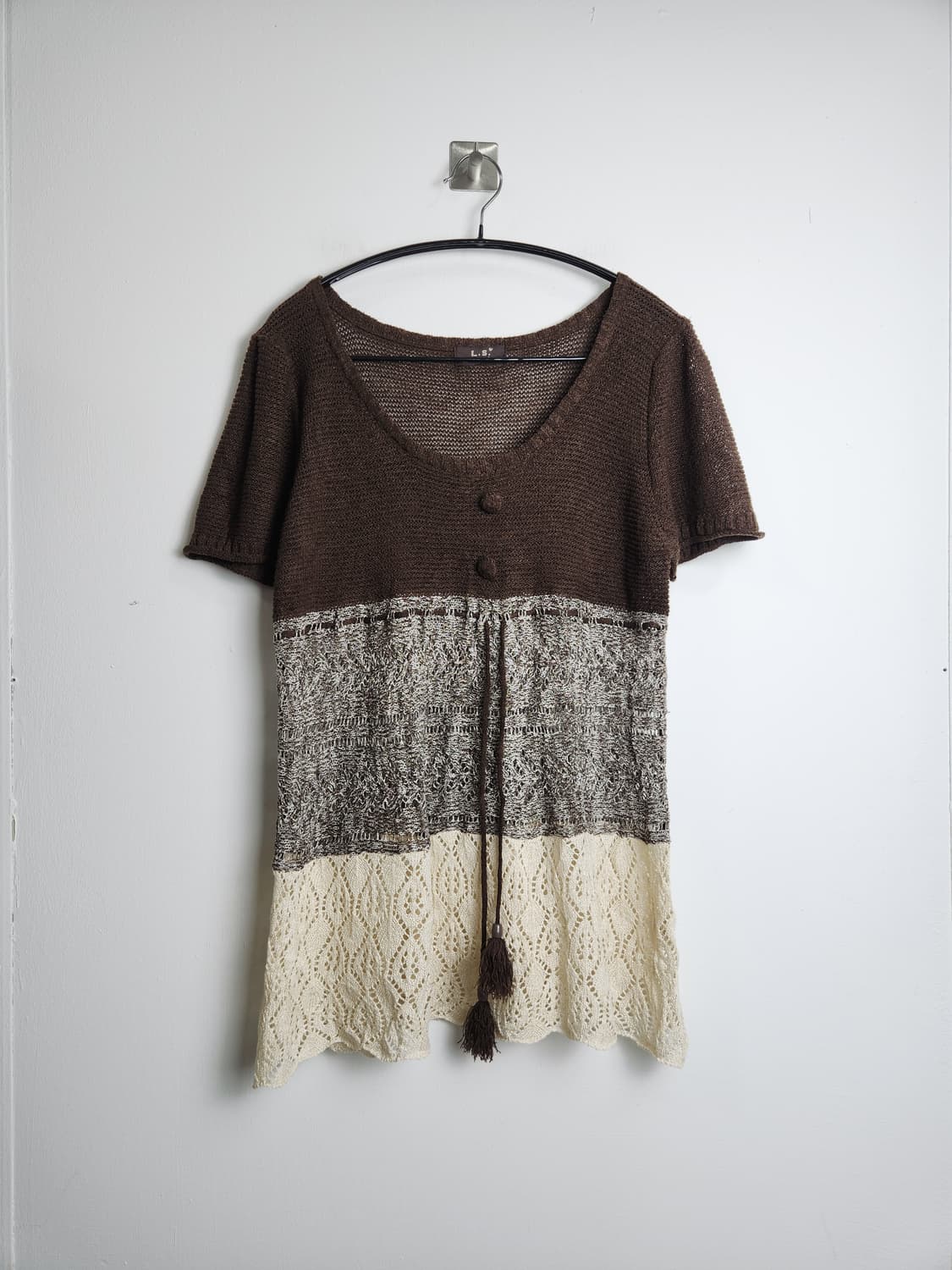 반소매 배색 니트 상품이미지7