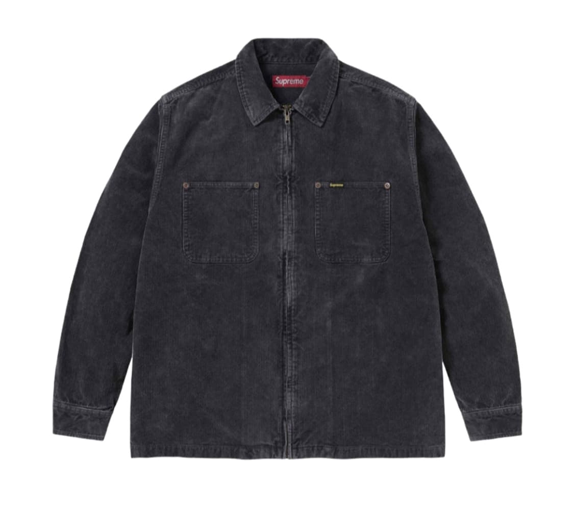 (xl)슈프림 24ss 코듀로이 워시드 집업 블랙 상품이미지1