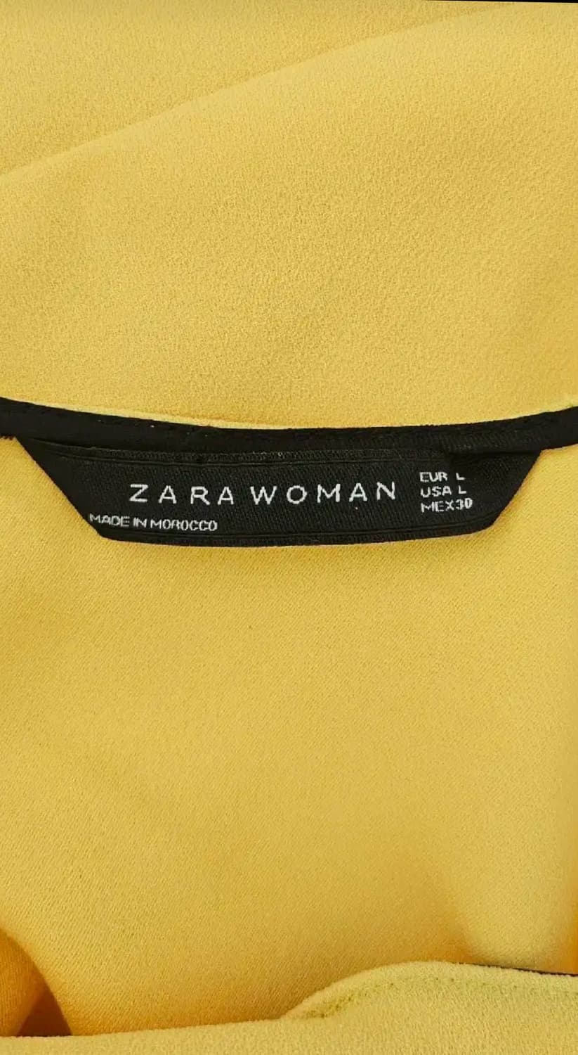 (새상품)ZARA WOMAN 비대칭 러플 옐로우 탑 상품이미지8