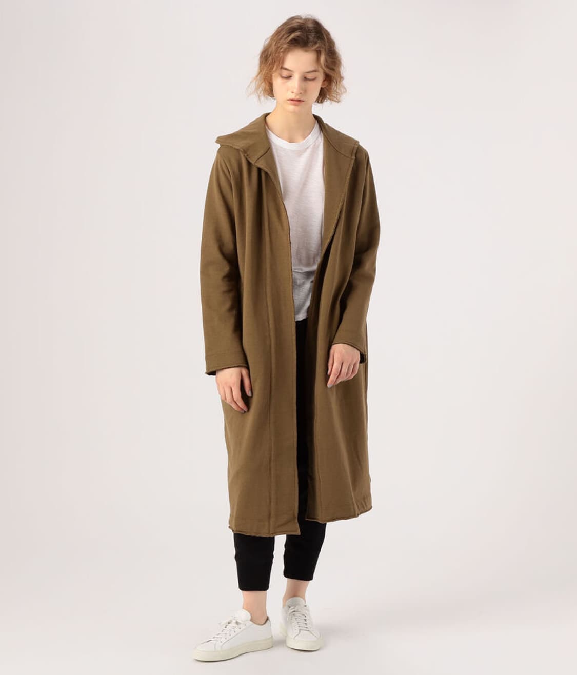 (정품/새상품) 제임스펄스 여성 브라운 프렌치 테리 후드 코트 상품이미지4