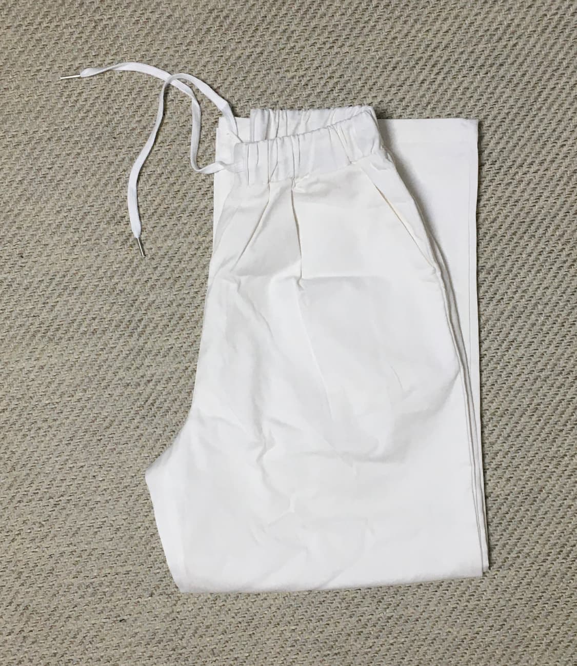 젠틀커버 와이드 밴딩팬츠 (white) 상품이미지2