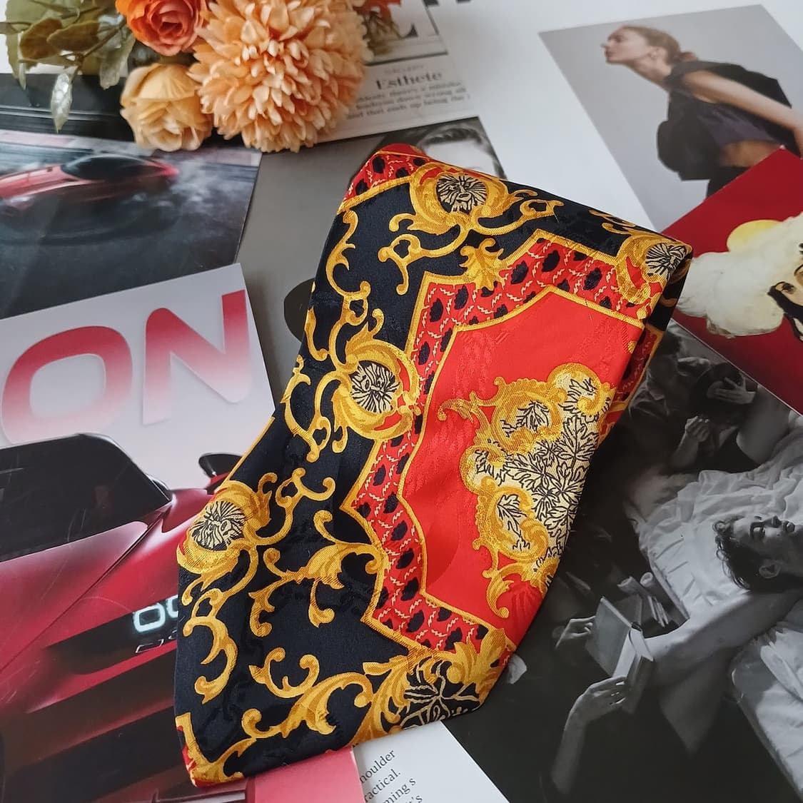 지아코모 데 세네세 실크 바로크 넥타이 9.1cm A+등급 A19098
 상품이미지1