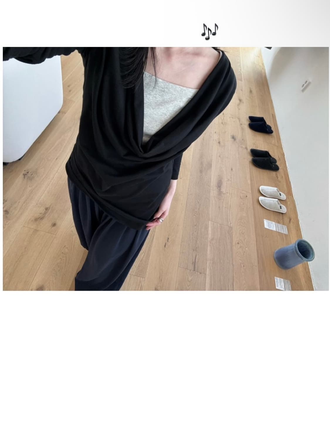 (1회착용) 브리즈아카이브 드레이프 롱 슬리브 _ 블랙 상품이미지4