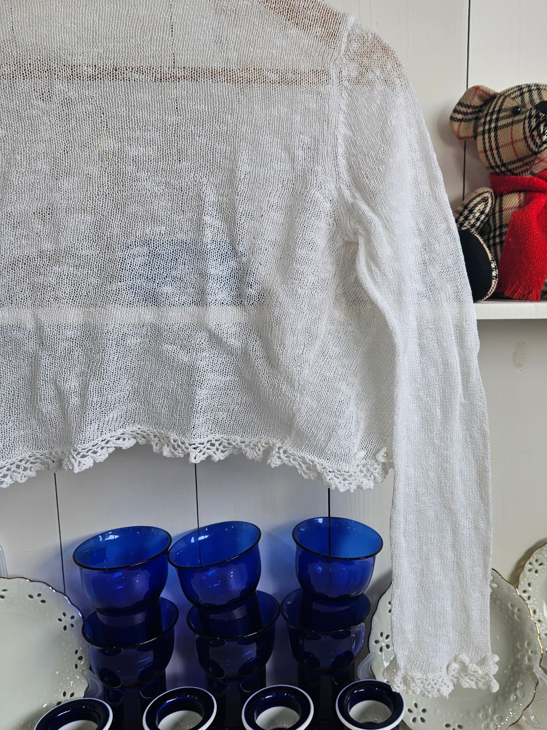 LEST ROSE 플라워 코사지 니트 볼레로 가디건 상품이미지7