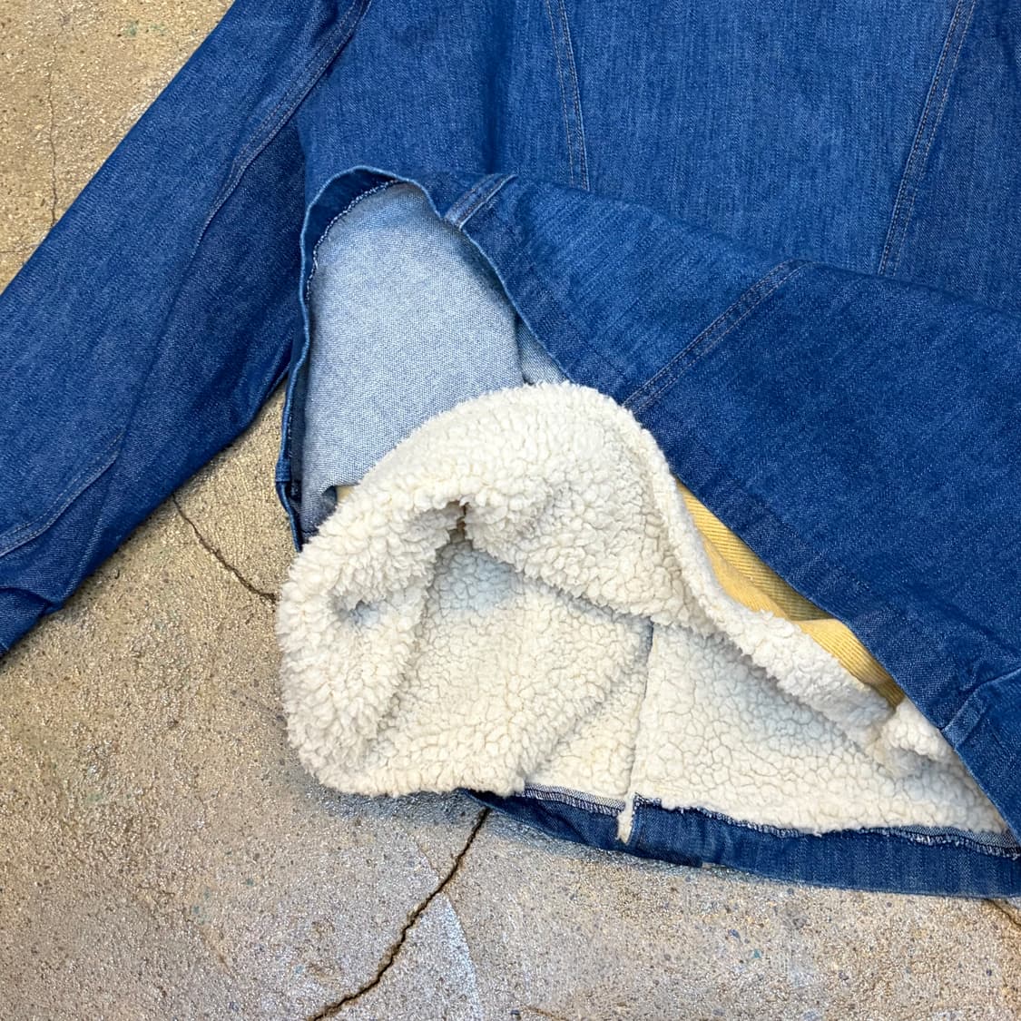 새상품급 90s Made in USA 랭글러 진청 쉐르파 양털 청자켓 상품이미지10