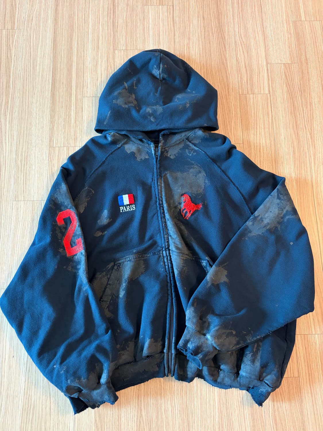 [2] 발렌시아가 더티 폴로 후드집업 네이비 상품이미지1