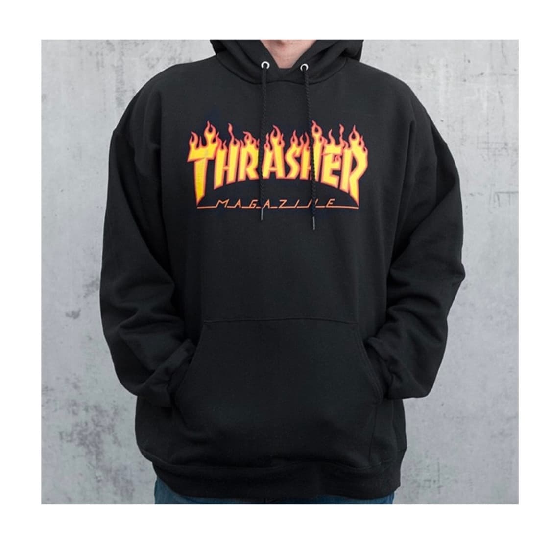[M] Thrasher 트래셔 플레임 블랙 후드티 상품이미지3