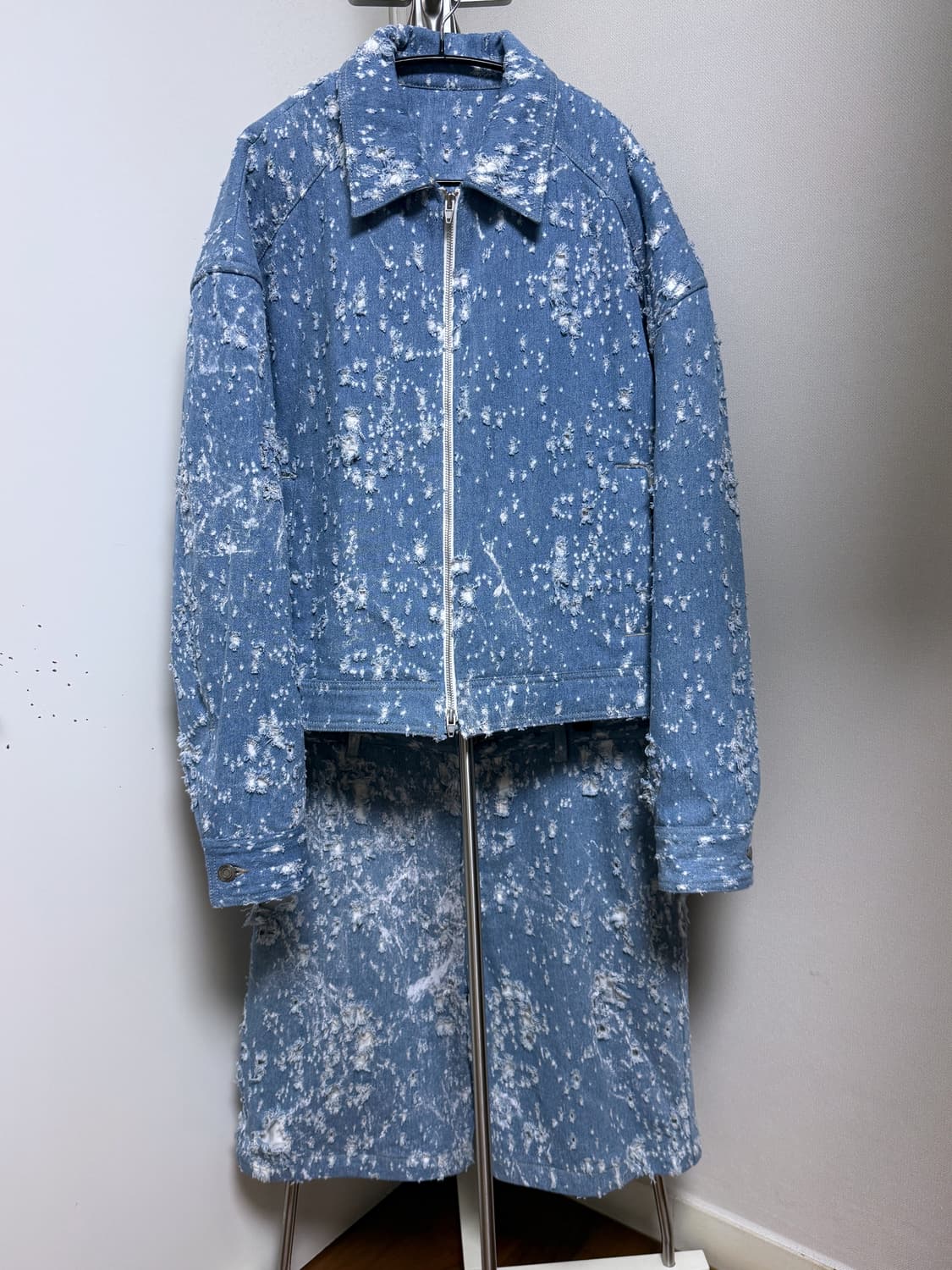 준지 24ss core 컬렉션 데미지 데님 셋업 50, 48 상품이미지4