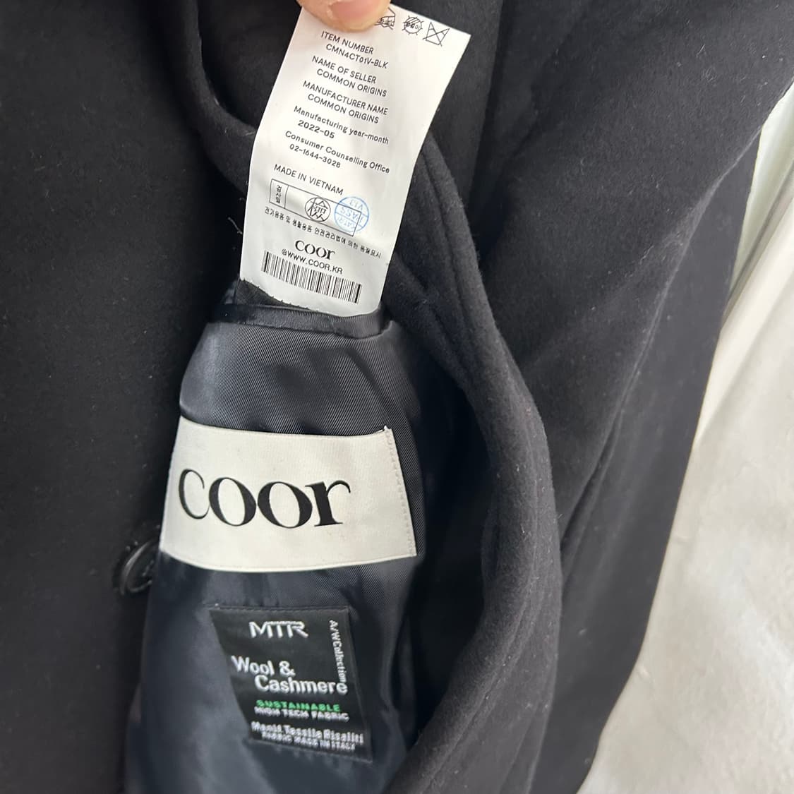 쿠어 MTR 캐시미어 발마칸 롱코트 상품이미지9