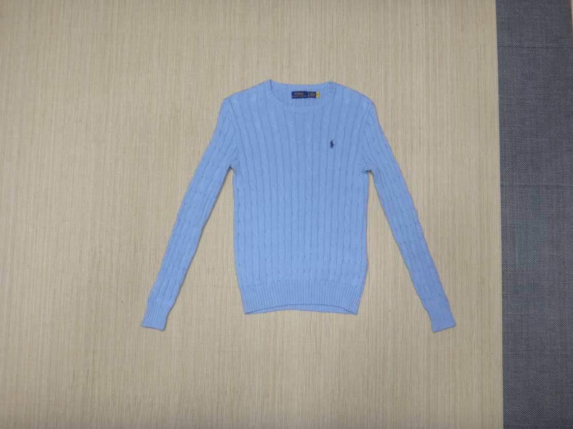 (S) 폴로랄프로렌 여성 라운드 꽈배기 면 니트 상품이미지1