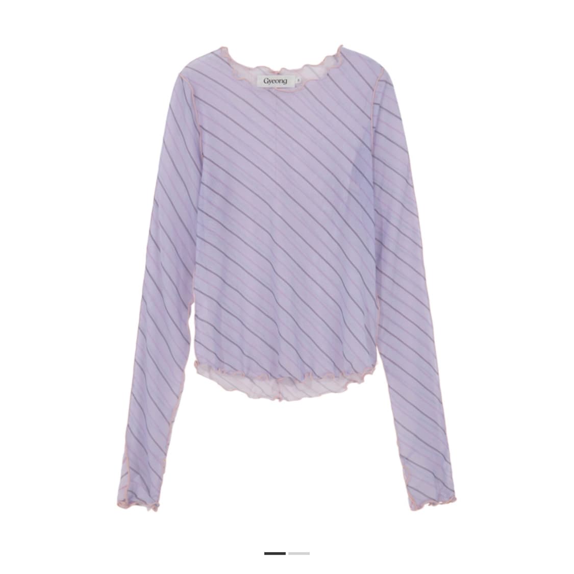 Gyeong Striped Mesh top Pink & Purple 상품이미지1