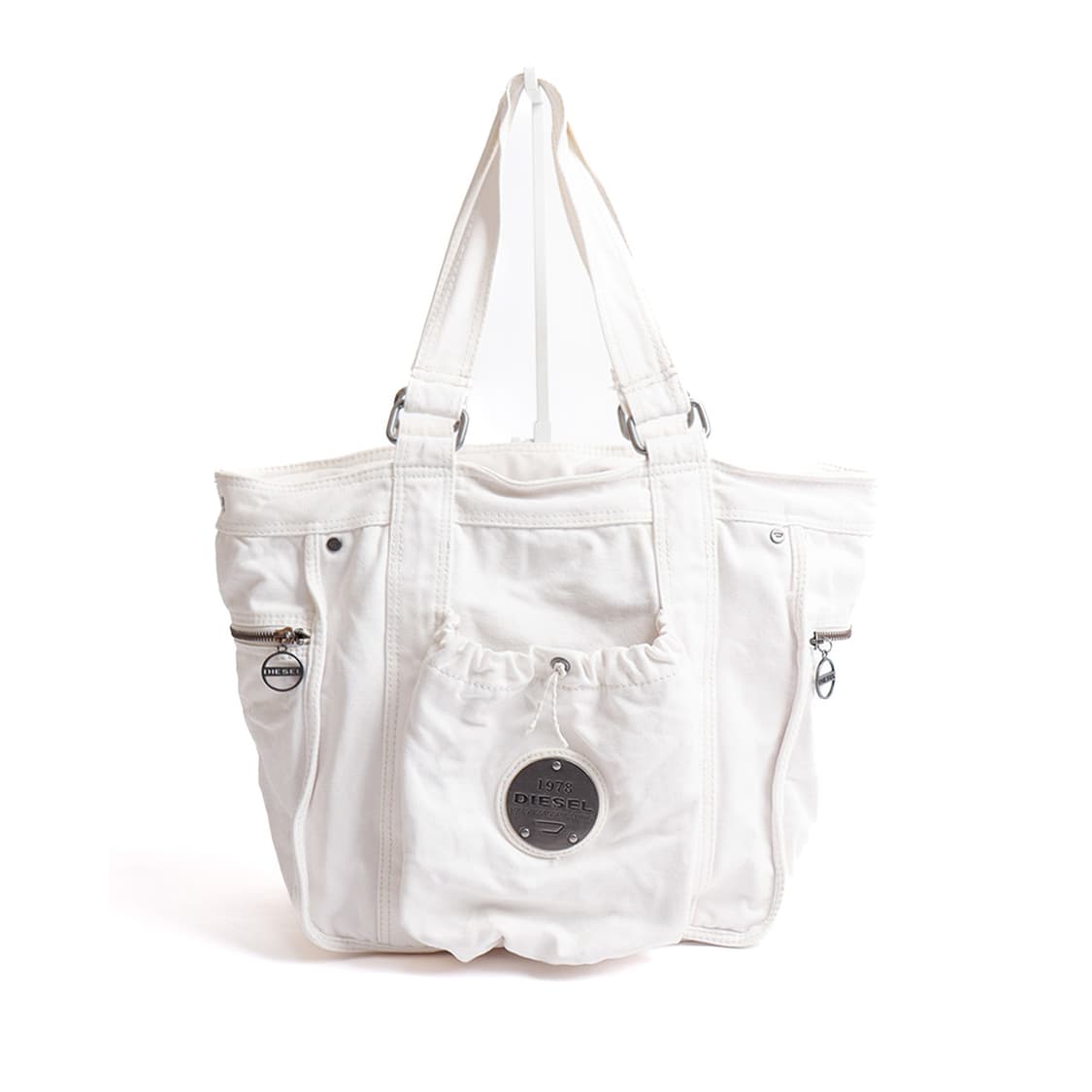 [Diesel] 화이트 멀티 포켓 캔버스 토트백 상품이미지1