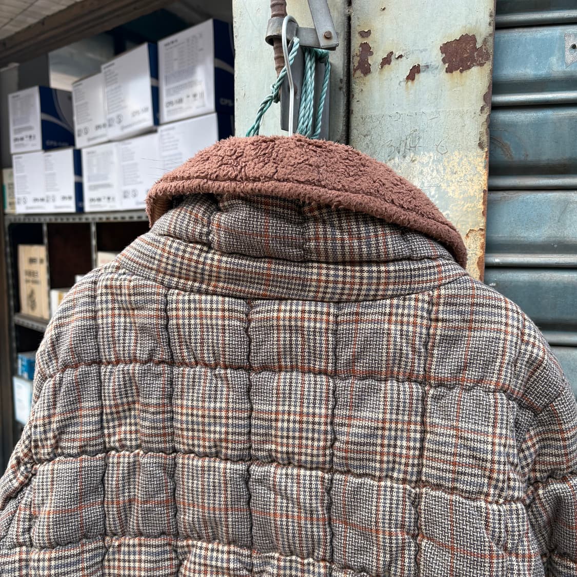 랭글러 블루벨 체크 패턴 퀼팅 자켓 상품이미지7