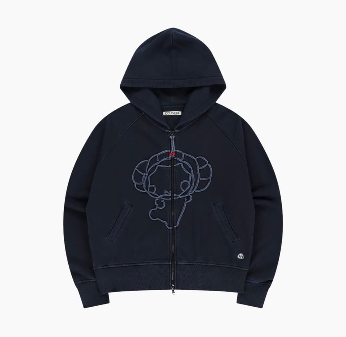 코이세이오 빈티지 테이프 후드 집업 네이비 상품이미지1