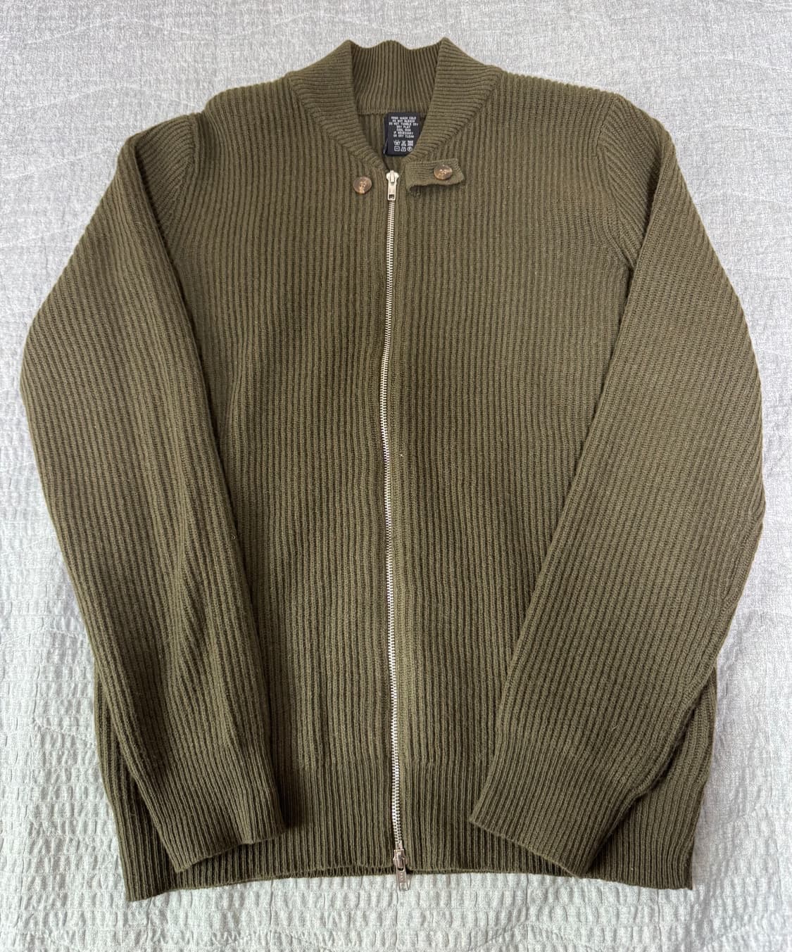 빈티지 STUSSY 스투시 짚업스웨터 올리브 상품이미지1